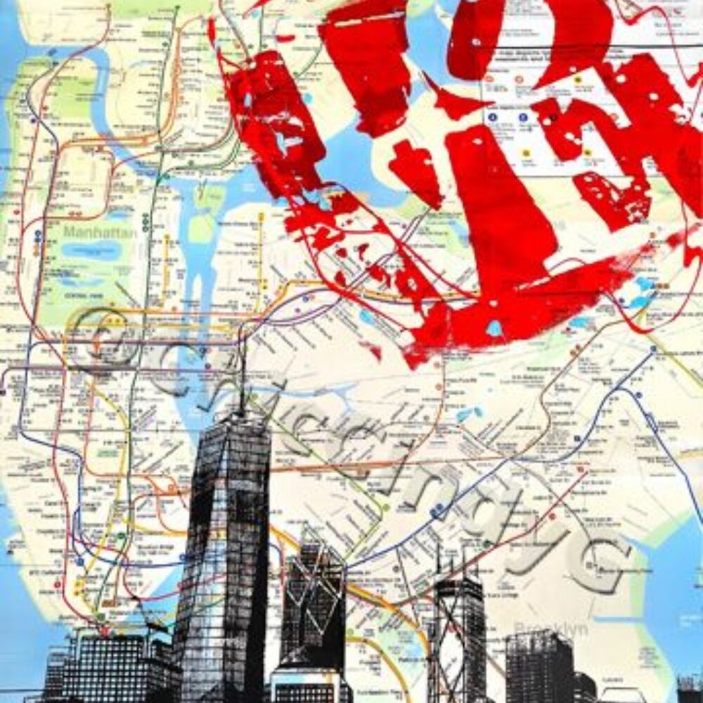Rare New York Love NYC Subway Map Art Metal Sign 8ร12" Limited Edition - Picture 4 of 5